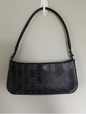 Salvatore Ferragamo Black Gancini Shoulder Bag